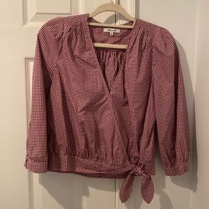 Madewell checked shirt - V-neck. Side tie.